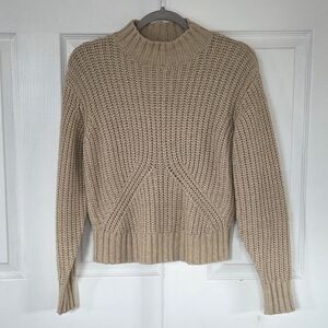 Splendid Mock Neck Knit Sweater XS Dolman Cream